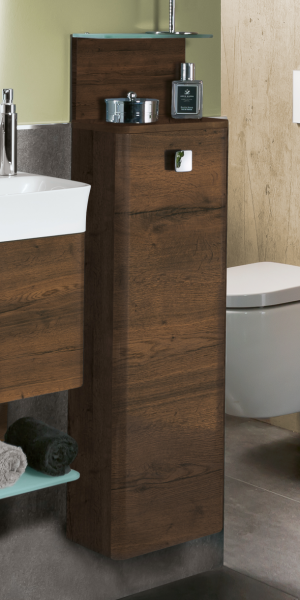 Marlin Gästebad 3010 Bad-Highboard 30 cm breit Anthrazit HBFT3F R - Sonderpreis - Sofort lieferbar