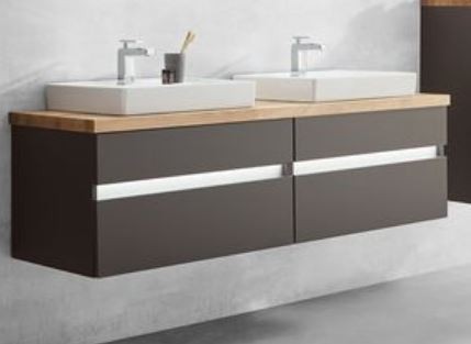 b.essence Set - Doppel-Waschtisch mit Unterschrank - 160 cm breit