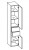 342.013521 Hochschrank / 2 Drehtüren / 3 Einlegeböden / 3 Schubkästen / inklusive Türdämpfer