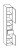 380.013029 Hochschrank / 2 Drehtüren / Nische / 1 Schubkasten / 3 Einlegeböden / stehend / Breite 30 cm / Höhe 195,5 cm / Tiefe 33 cm 