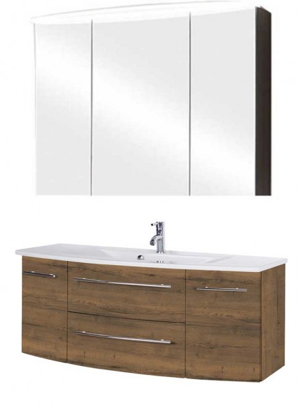 Marlin Bad 3040 - CityPlus Badmöbel Set 122 cm breit, mit Keramikbecken