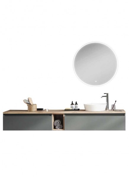 Puris Vialli Badmöbel Set 200 cm breit - Becken rechts