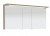 Spiegelschrank 140 cm S2A431415 - für Doppelwaschtisch-Lösung, 3 Doppelspiegeltüren, 2 Mittelwände, 6 Glasfachböden, 1 Schalter-Steckdosen-Element, 1 Gesimsboden mit LED Beleuchtung, 2 x 5,6 Watt / Converter 30 Watt, für Doppelwaschtisch Lösung, Energieef