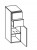 327.013050 Highboard / 1 Drehtüre / 2 Schubkästen / 1 Einlegeboden / inklusive Türdämpfer 