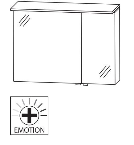 Puris Aspekt Bad-Spiegelschrank 90 cm breit