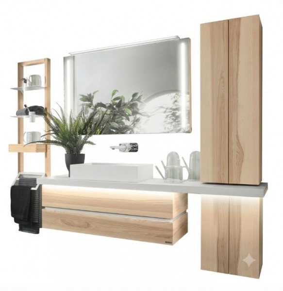 Thielemeyer Fresh Massivholz Badmöbelset 800462/801462 - Vorschlag 15 - 177 cm