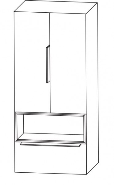 Puris Aspekt Bad-Mittelschrank - mit 2 Drehtüren / Einschubregal und Ablageplatte