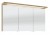 Spiegelschrank 120 cm S2A431216 - für Einzelwaschtisch-Lösung, 3 Doppelspiegeltüren, 2 Mittelwände, 6 Glasfachböden, 1 Schalter-Steckdosen-Element, 1 Gesimsboden mit LED Beleuchtung, 2 x 4,6 Watt/ Converter 15 Watt, für Einzelwaschtisch-Lösung, Energieeff
