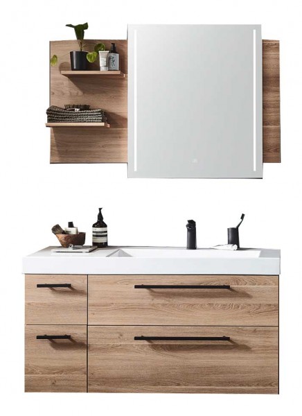 Puris c!mano Badmöbelkombination - 122 cm mit Flächenspiegel