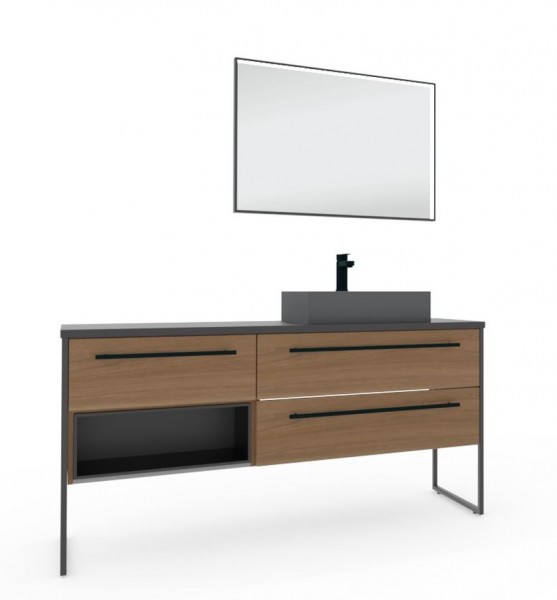 Puris Aspekt Badmöbel Set - 150 cm mit Regal