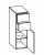 359.013050 Highboard / 1 Drehtüre / 2 Schubkästen / 1 Einlegeboden / inklusive Türdämpfer 