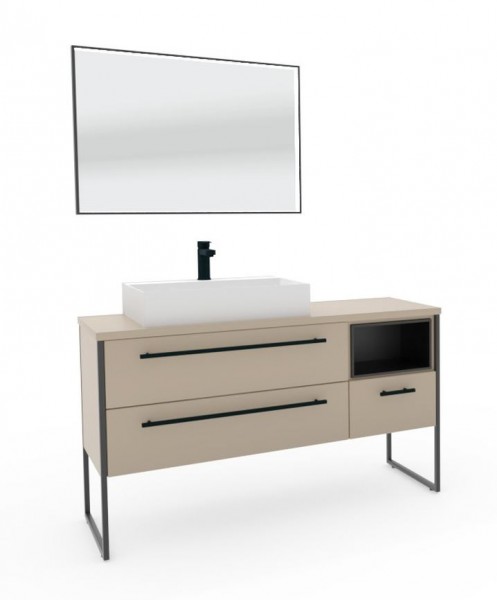 Puris Aspekt Badmöbel Set mit Regal - 130 cm