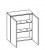  311.016030 - Wandschrank / 2 Drehtüren / 2 Einlegeböden / Breite 60 cm / Höhe 70 cm / Tiefe 20 cm - inklusive Türdämpfer
