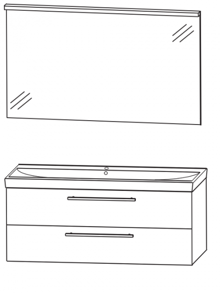 Puris Protection1 - Badmöbelset 4 - 100 cm / mit Flächenspiegel
