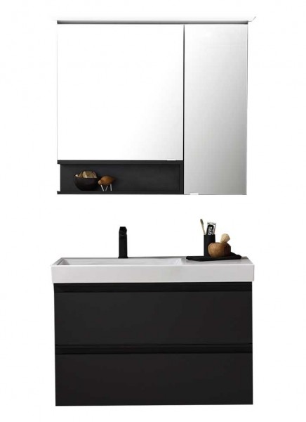 Puris c!puro Badmöbelkombination - 92 cm mit Spiegelschrank