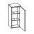  313.013030 Wandschrank / 1 Drehtüre / 2 Einlgeböden / Breite 30 cm / Höhe 70 cm / Tiefe 20 cm - inklusive Türdämpfer 