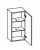 342.013530 Wandschrank / 1 Drehtüre / 2 Einlegeböden / inklusive Türdämpfer / Breite 35 cm / Höhe 70 cm / Tiefe 20 cm 