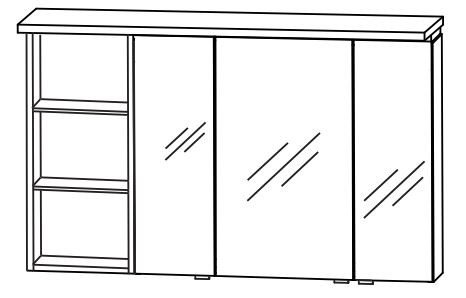 Puris Swing Spiegelschrank 120 cm breit SET41122L