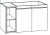 WMKETT8 Unterschrank mit 2 Türen, Einschubregal links - Maße: 80x47,8x44,5 cm