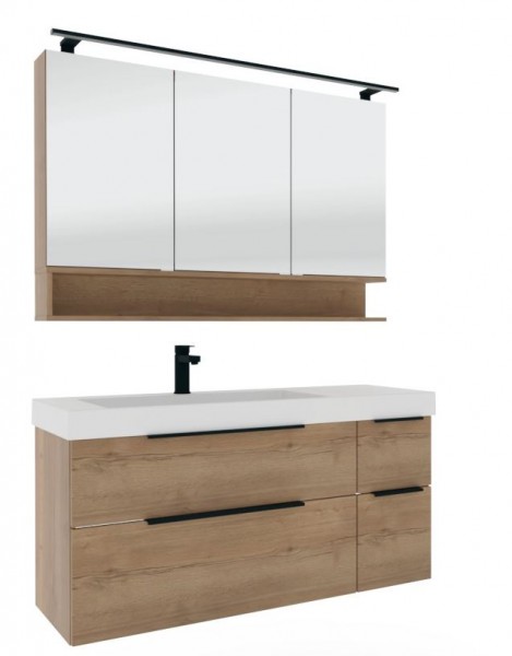 Puris c!mano Badmöbel Set - 120 cm Ablagefläche rechts