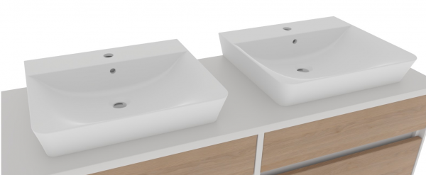 Puris Unique 2x Aufsatzwaschbecken Connect Air weiß IdealPlus - Sofort lieferbar