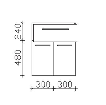 Pelipal Neutrales Bad-Highboard - 2 Drehtüren, 1 Auszug - 60 cm