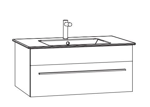 Marlin Bad 3260 Waschtisch mit Unterschrank WKHBS7 / 80 cm