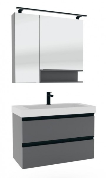 Puris c!puro Badmöbel Set - 90 cm Becken mittig