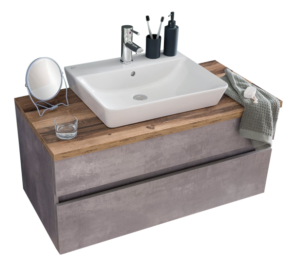 Puris Zoom Aufsatzwaschtisch mit Unterschrank 100 cm breit