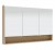 Spiegelschrank 120 cm S2A5512S3, 3 Doppelspiegeltüren, 2 Mittelwände, 6 Glasfachböden 1 LED Flächenleuchte, 26 cm tief, eckig 1 beleuchtetes Ablagefach (5,5 Watt) 1462 + 684 Lumen / (2700 -) 6500 Kelvin Fachrückwand optional farblich absetzbar 1 LED-Conve