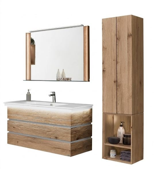 Thielemeyer Fresh Massivholz Badmöbelset 800090/801090 - Vorschlag 7 - 122 cm