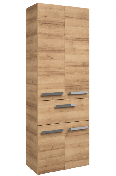 Pelipal 4005 Bad-Hochschrank 60 cm breit - 2 Türen, 1 Auszug, 2 Wäschkippen