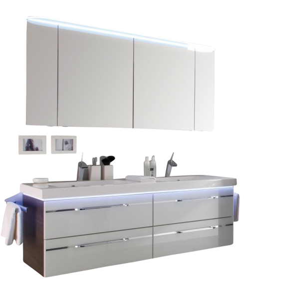 Pelipal Balto Badmöbel Set 148 cm breit – Set 3.4 - mit Fronteinlage