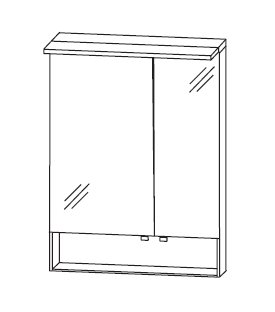 Puris Rounds Spiegelschrank 60 cm S2A5560S3 L/R