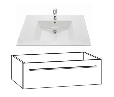 Marlin Bad 3260 Waschtisch mit Unterschrank WKHS7 / 80 cm