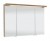 Spiegelschrank 90 cm S2A439016, 3 Doppelspiegeltüren, 2 Mittelwände, 6 Glasfachböden, 1 Schalter-Steckdosen-Element, 1 Gesimsboden mit LED Beleuchtung, 2 x 3,1 Watt/ Converter 15 Watt, ohne LED-Waschplatzbeleuchtung, Energieeffizienzklasse: A, B/H/T: 90x6