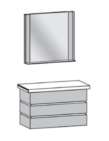 Thielemeyer Fresh Massivholz Badmöbelset 800578/801578 - Vorschlag 25 - 102 cm