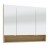 Spiegelschrank 90 cm S2A5590S3, 3 Doppelspiegeltüren, 2 Mittelwände, 6 Glasböden, 1 LED Flächenleuchte, 1 beleuchtetes Ablagefach (4,08 Watt) 1082 + 506 Lumen / (2700 -) 6500 Kelvin Fachrückwand optional farblich absetzbar 1 LED-Conver