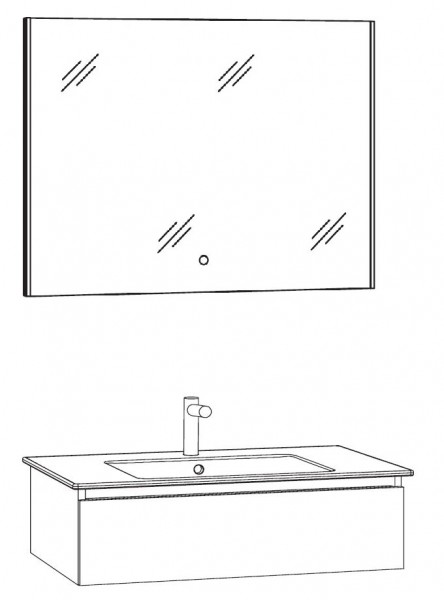 Marlin Bad 3290 Badmöbel Set 80 cm breit, mit Spiegel - Variante 1