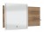 SET5412R2 Flächenspiegel, 1 Trägerplatte in Korpusdekor 64 cm hoch, 2 versetzte Holzablagen rechts, Flächenspiegel 70 cm breit, 2 LED Streifen senkrecht, 1 Touch-LED Dimmer - Maße: 14,1x120x80 cm