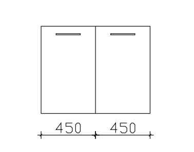 Pelipal Neutrales Bad-Highboard - 2 Drehtüren - 90 cm / Tiefe wählbar