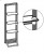 800713 / 801713 Hängeleiter 124,7 cm hoch 2 Metallböden 1 Metallboden mit Porzellanbecher rechts 1 Handtuchhalter Maße: 38,4x124,7x23,5 cm