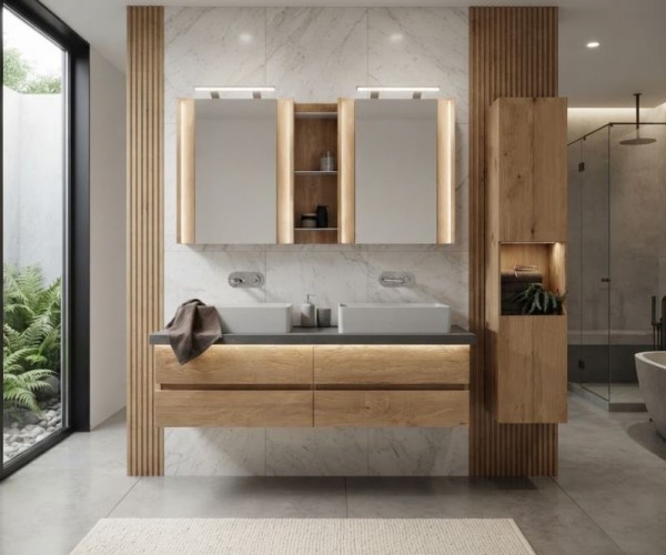 Thielemeyer Fresh Massivholz Badmöbelset 800023/801023 - Vorschlag 9 - 177 cm