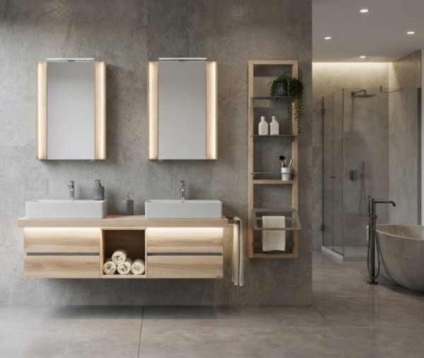Thielemeyer Fresh Massivholz Badmöbelset 800394/801394 - Vorschlag 12 - 177 cm