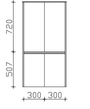Pelipal 6040 Bad-Midischrank mit 4 Drehtüren / 63 cm MLT516017