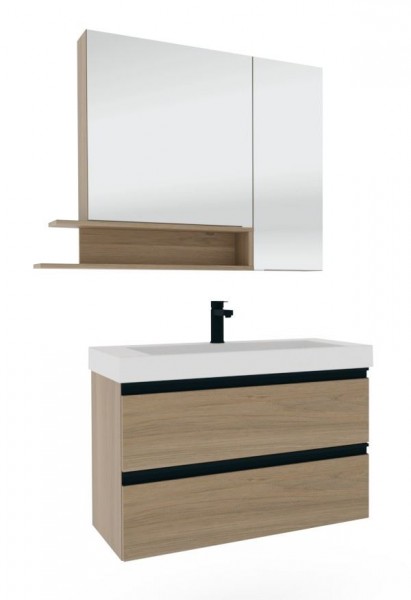 Puris c!puro Badmöbel Set - 90 cm Becken mittig