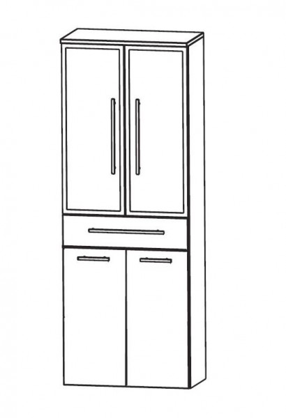 Puris Speed Bad-Hochschrank 60 cm breit mit Wäschekippe HNA056BW