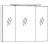 SPSE900D 4 Spiegelschrank, 3-tprig, 6 Glaseinlegeböden, inkl. Schalter und Steckdose, LED-Aufbauleuchte - Maße: 90x70,3x17 cm