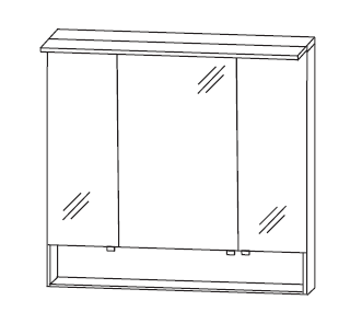 Puris Rounds Spiegelschrank 90 cm S2A5590S3