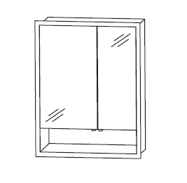 Puris Rounds Einbauspiegelschrank 60 cm S2A556LE1 / S2A556RE1